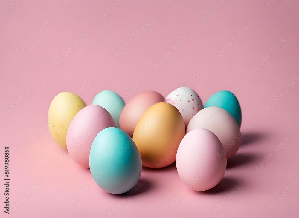 eggs on pink background