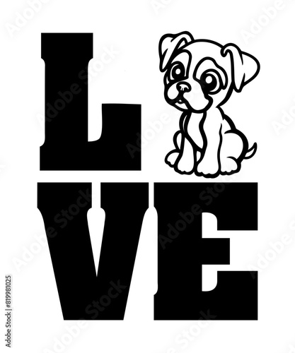 Boxer dog vector graphic SVG perfect cut file , happy smiling dog 