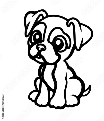 Boxer dog vector graphic SVG perfect cut file , happy smiling dog 