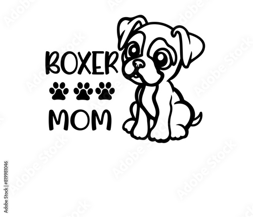 Boxer dog vector graphic SVG perfect cut file , happy smiling dog 
