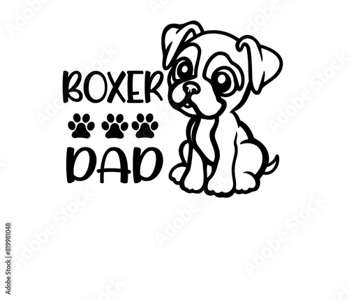 Boxer dog vector graphic SVG perfect cut file , happy smiling dog 