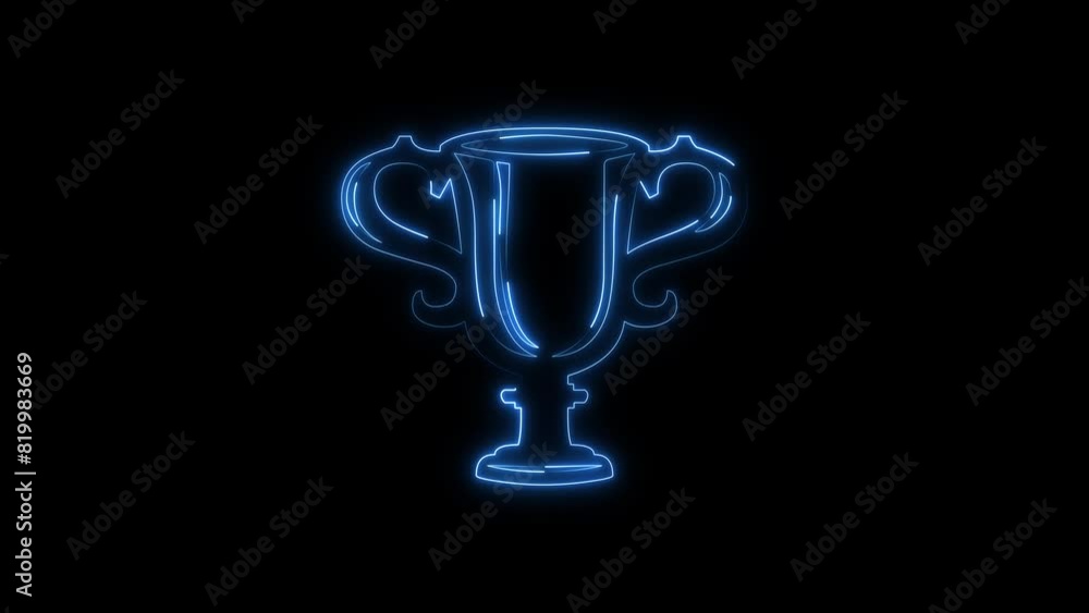 Glowing neon pet award symbol icon animation Glowing neon pet award symbol icon animation