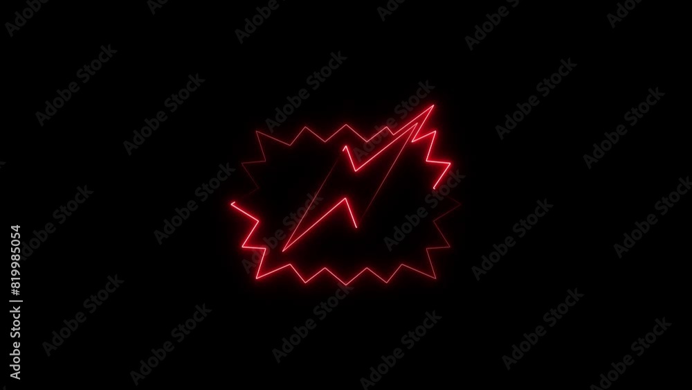 Glowing neon bolt icon. Lightning bolt symbol. electric bolt symbol 4k concept Glowing neon bolt icon. Lightning bolt symbol. electric bolt symbol 4k concept