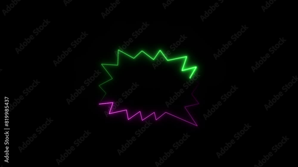Abstract neon line zigzag frame loop animation. 4k frame concept Abstract neon line zigzag frame loop animation. 4k frame concept