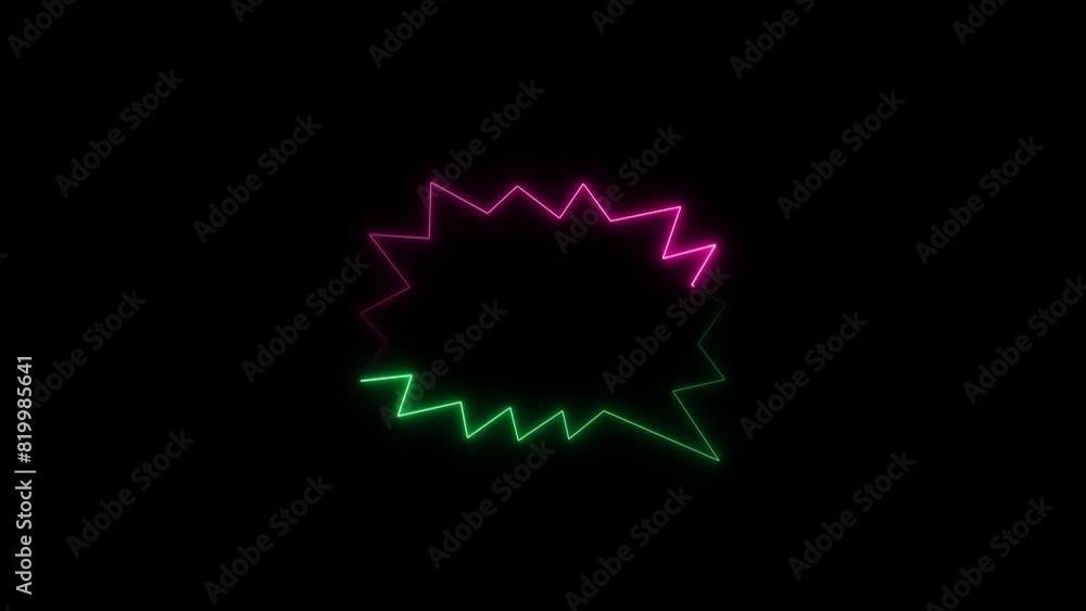 Abstract neon line zigzag frame loop animation. 4k frame concept Abstract neon line zigzag frame loop animation. 4k frame concept