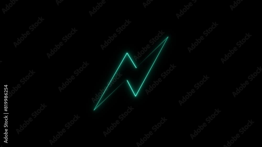 Glowing neon bolt icon. Lightning bolt symbol. electric bolt symbol 4k concept Glowing neon bolt icon. Lightning bolt symbol. electric bolt symbol 4k concept