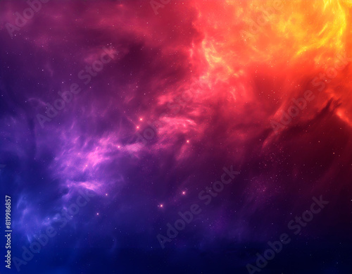 An orange purple glowing line in space. The fire is surrounded by a blue-violet sky. Milky Way in space  comet.