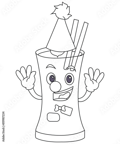 cocktail coloring page for adults and children.IIIustration isolated on white background