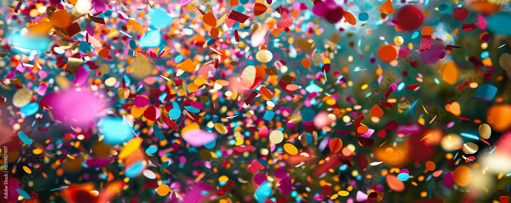 Confetti deluge, HD immersion in festive bliss.