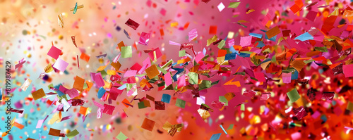 Confetti cascade, a riot of color in HD detail.