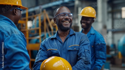 Joyful Industrial Workers Laughing