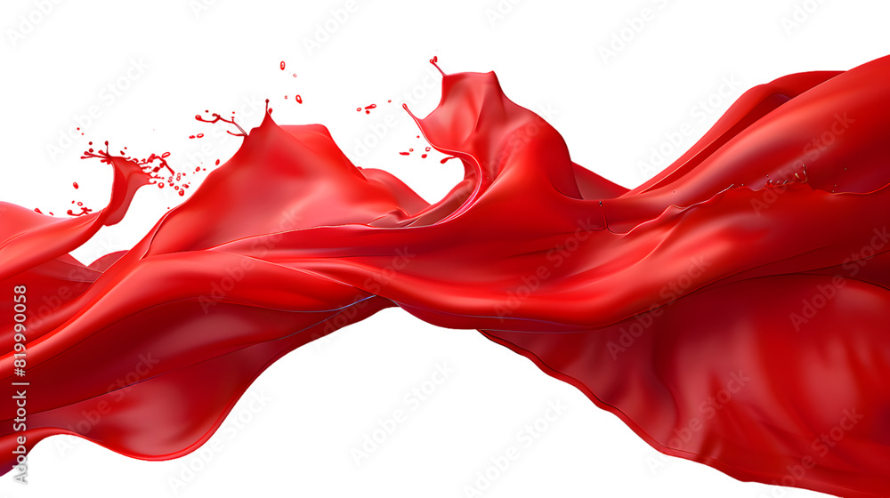 Red fluid waving isolated on transparent background. Fabric Floating sensation Red fluid waving isolated on transparent background. Fabric Floating sensation