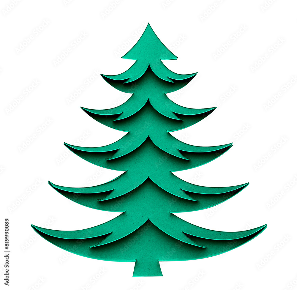 Christmas tree made of cut green craft paper. Christmas tree made of cut green craft paper.