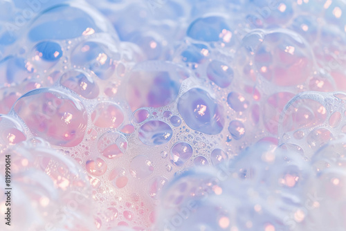 Soft pastel hues blending in a close-up shot of bubble soap  super realistic