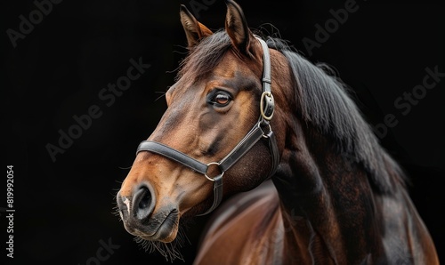 Close Up of Horse on Black Background © ArtCookStudio