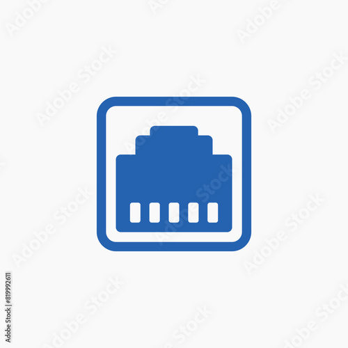 LAN Cable socket plug icon