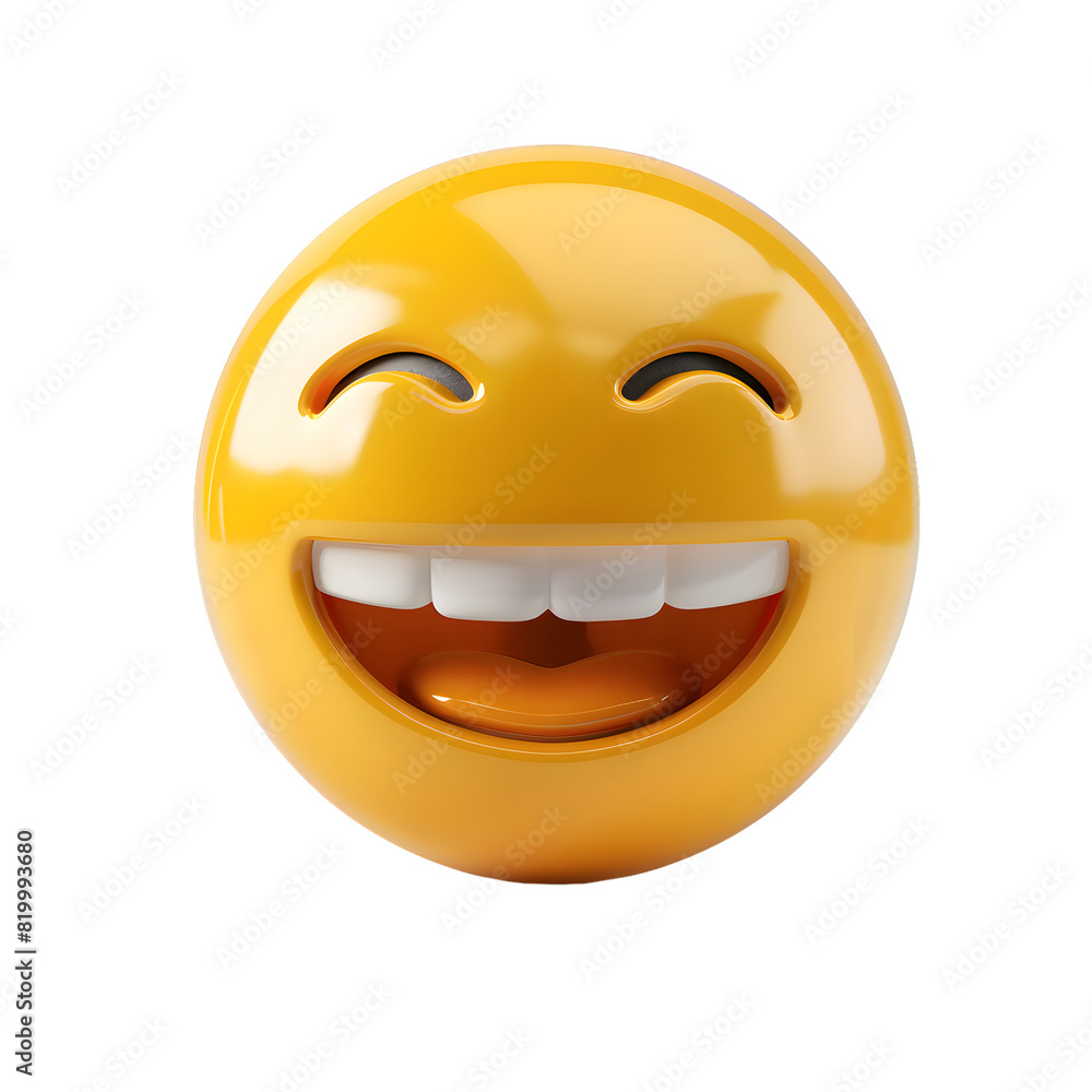 3D cute yellow smile icon isolated on transparent background 3D cute yellow smile icon isolated on transparent background