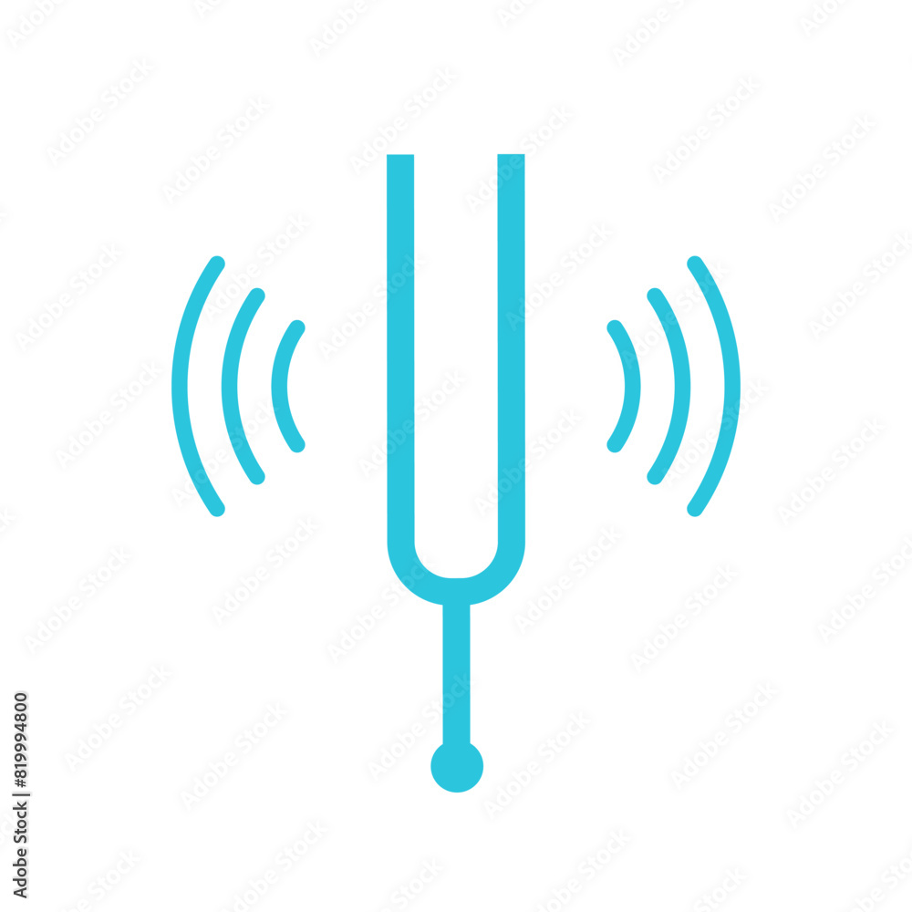 Resonance tuning fork icon. Isolated on white background. From blue icon set. Resonance tuning fork icon. Isolated on white background. From blue icon set.