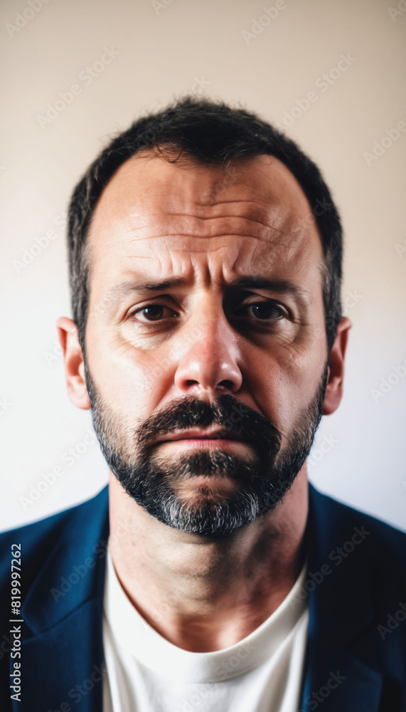 Obraz premium photo of portrait close up view of criminal suspect profile, generative AI