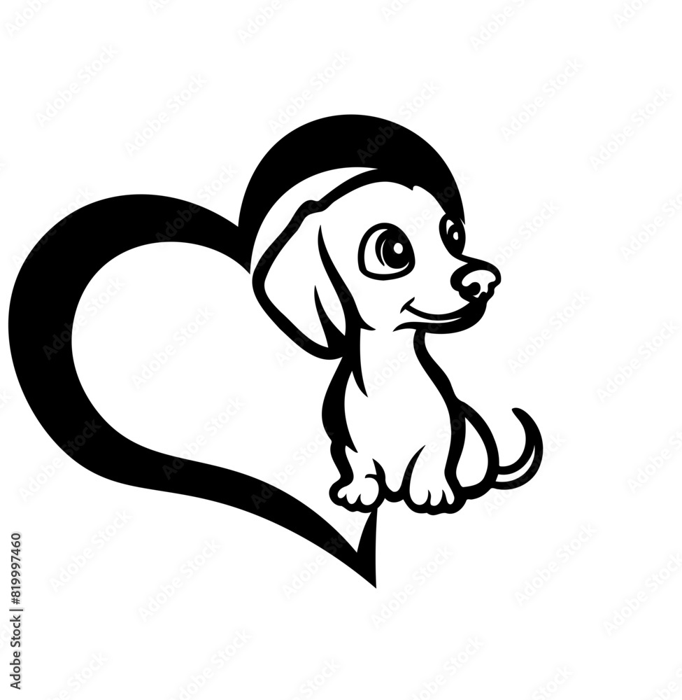 Fototapeta premium Dachshund dog vector graphic SVG , perfect cut file 