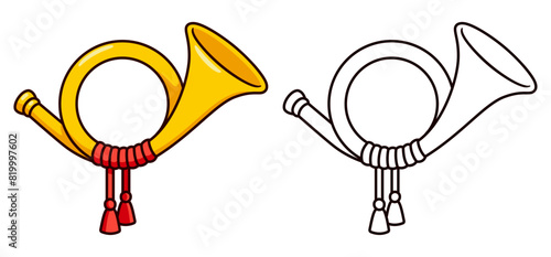 Post horn cartoon icon drawing