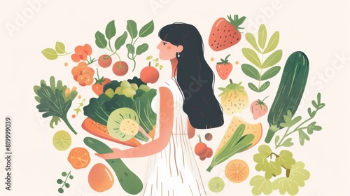 Illustration, tele-nutrition counseling for personalized dietary advice