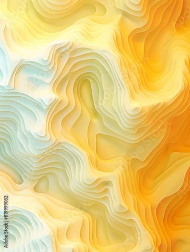 Abstract topography light yellow background , gradient, pattern, poster vibrant color palette, soft lighting photo