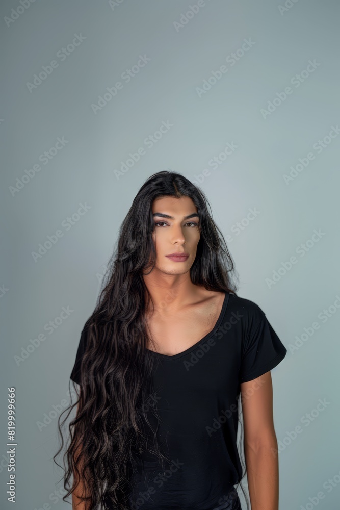 Obraz premium Lulu, a 30 years old transsexual ,white background, studio photo