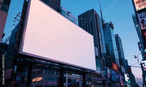 A large blank billboard in Times Square with the words 'Disable candidate.safety_ratings' written on it.