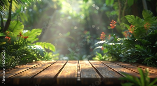 Wooden Platform in Middle of Forest