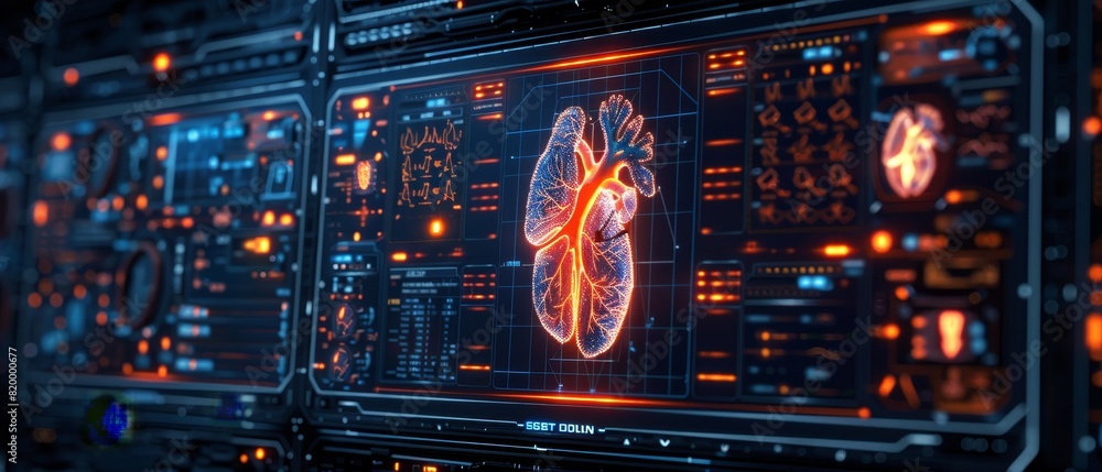 A biometric sensor patch set in a 3D digital background, enabling real-time health data transmission to medical professionals.
A biometric sensor patch set in a 3D digital background, enabling real-time health data transmission to medical professionals.