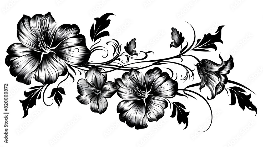 black and white flower black and white flower