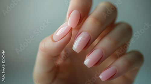  Close-Up of Light Pink Nail Polish on Woman s Hand