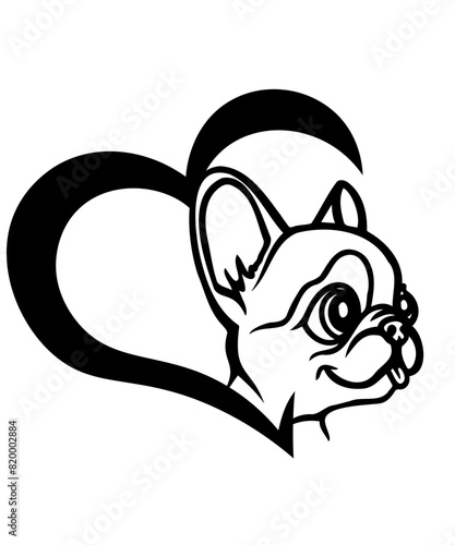 French Bulldog vector graphic SVG , perfect cut file,, dog illustration 
