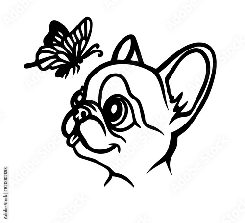 French Bulldog vector graphic SVG , perfect cut file,, dog illustration 