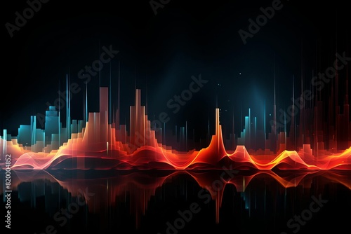 Abstract digital soundwave on dark background photo