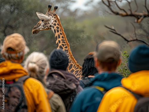 A group of people on a wildlife tour photo