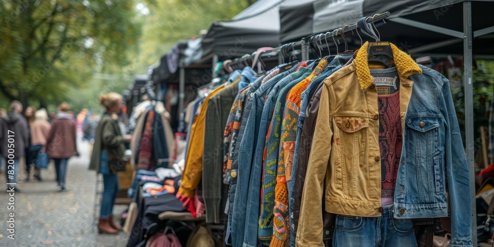 A market selling sustainable fashion items