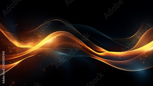 Abstract glowing waves in dark space