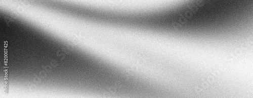 Grainy gradient background, grey black white monochrome abstract noise texture banner backdrop design