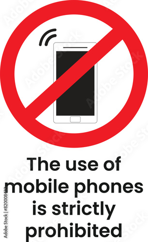 No mobile phone use sign vector