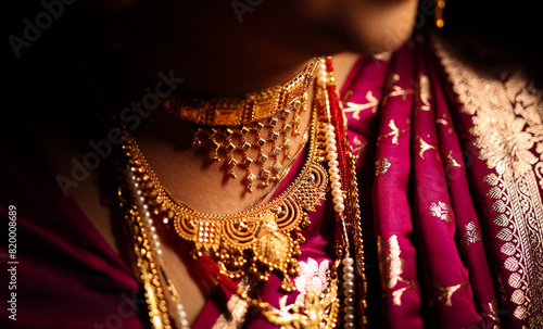 Bengali Bride Wearing Gold Wedding jewellery