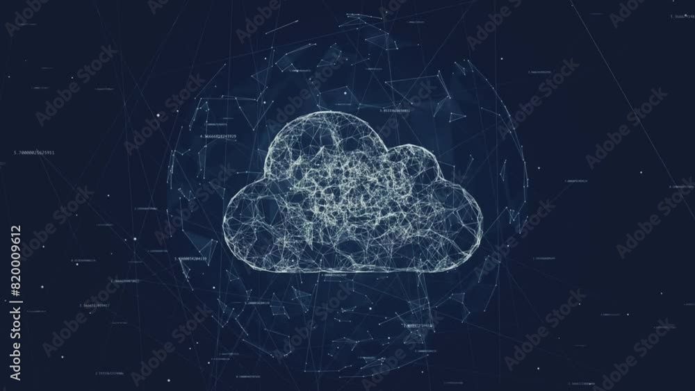 cloud computing, tech animation of cloud symbol cloud computing, tech animation of cloud symbol