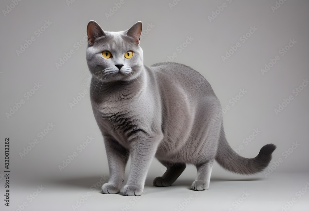 Chartreux Cat Breed Isolated Chartreux Cat Breed Isolated