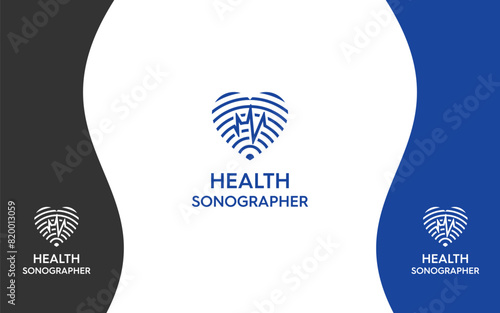 health sonograph modern logo design