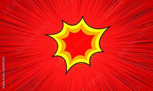 boom red comic background with zoom effect and dot halftone 