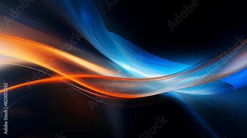 Blue and orange abstract light streaks