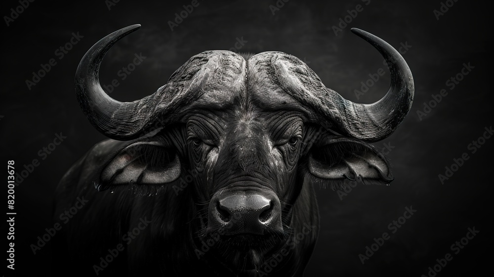 Naklejka premium Black and White Buffalo