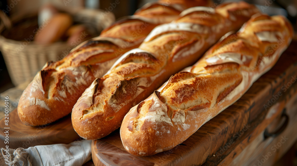 freshly baked crispy baguettes are ready for making sandwiches freshly baked crispy baguettes are ready for making sandwiches