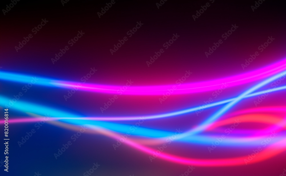 Fototapeta premium abstract background with glowing neon lines in blur